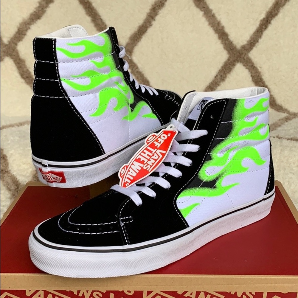 •VANS SK-8 HI FLAME black/true white Mens - Picture 13 of 16